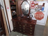 Mahogany Dresser With Shield Mirror