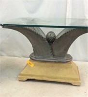 Glass Table with Palm Base N8C