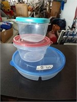 Lot of 3 Plastic Food Storage Containers