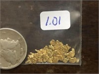 1.01 Grams Natural Alaskan Gold Nuggets