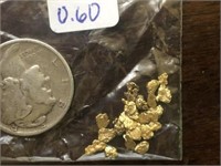 0.60 Grams Natural Alaskan Gold Nuggets