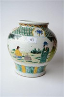 Chinese polychrome glazed vase,