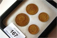 Set of 4 Chinese coins,