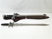 (2) Skull Swords, One w/ Wall Mount