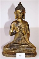 Heavy Chinese gilt bronze Buddha,