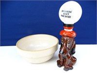 Vtg. Bowl & Japan Dog Lamp