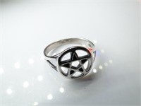 925 Silver Open Works Star Ring