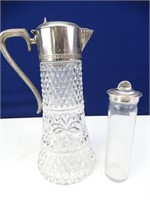 Large Cut Crystal Pitcher w/ Canister