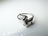 925 Silver Dachscynd Weiner Dog Ring