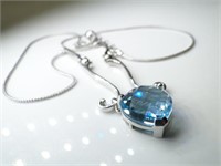 925 Silver & Natural Topaz Necklace