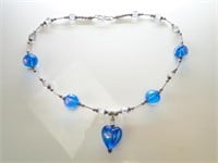 925 Silver Bead, Crystal, and Glass Bead Necklace