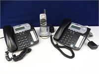 (2) Corded Phones, (1) Cordless Phone