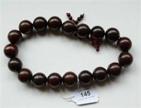 Strand of Chinese zitan rosary beads,
