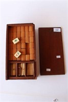 Bamboo and stone mahjong set with