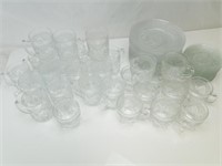 Pressed Clear Glass Hostess Set