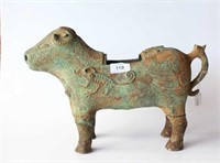 Bronze figure of an Ox body decorated