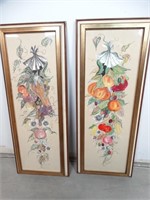 Pair of Hand Painted Fruit Framed Paintings