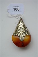 Large Tibetan amber pendant,