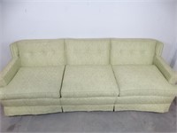 Long Low Lime Green Upholstered Sofa