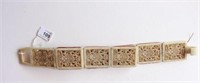 Cream stone belt with pierced decorations