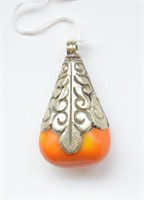 Tibetan amber pendant,