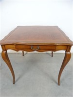 French Style Leather Topped Game Table