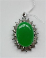 Chinese green jade pendant,