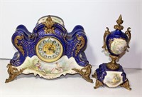 Old French Ceramic Mantle Clock