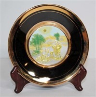 Chokin Collector Plate 6 inches 24 kt gold