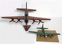 Pair of Model War Planes, one Wood, one