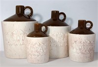 Set of 4 Stoneware “Jug” shaped Canisters