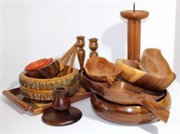 Collection of Wood Items Including Servers