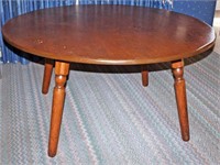 Large Round Oak 4 leg Dining Table. 60 inch