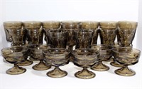 Nice Set of Smokey Glass Stemware &