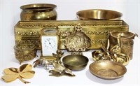 Selection of Brass Items including Planter