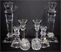 Selection of Crystal Candle Holders of