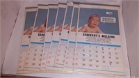 7 1973 Sargent's welding calendars in plastic