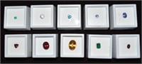 10 Cut Gemstones Columbian Emerald, Trine,Zircon
