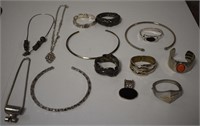 Group Silver Tone Jewelry  Bracelets, Necklaces