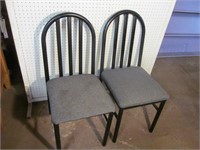 Pair of Black Metal Chairs ONE MONEY