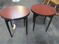 Pair Mid-Century Tables One Money-- scratches