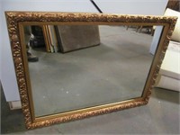 Rectangular gold framed mirror