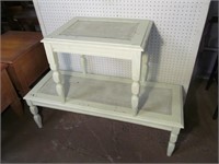 Painted Coffe and End table WEAR NO GLASS