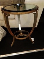 Marge Carson Round End Table Glass Top 749C