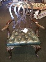 Maitland Smith Tufted Leather Arm Chair