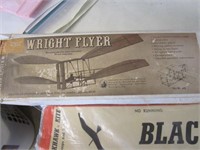Wooden airplane model and kite