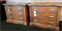 X2 Hickory White Bachelor Chest 3 Dr. Marble Top