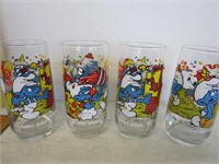 4 Collectors Smurf glasses