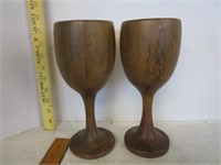 Wooden handcrafted wine glasses