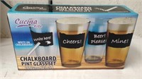 New set of 416 ounce chalkboard paint glasses